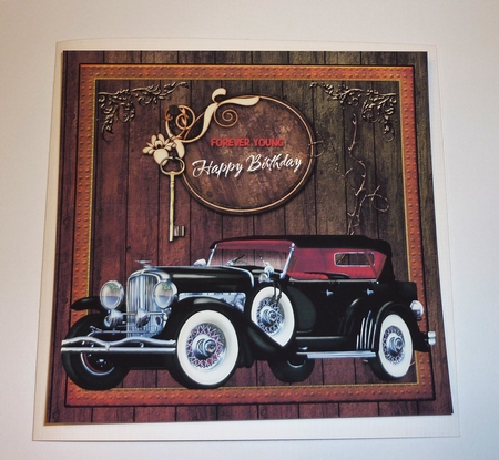 Forever Young Vintage Car Card Front 1 by Cornelia Orgahs