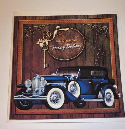Forever Young Vintage Car Card Front 6 by Cornelia Orgahs