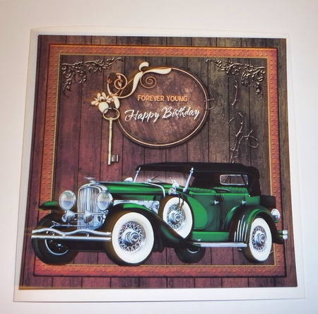 Forever Young Vintage Car Card Front 8 by Cornelia Orgahs