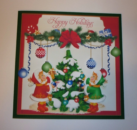 Christmas Decoration 8x8 Card Front 6 by Cornelia Orgahs