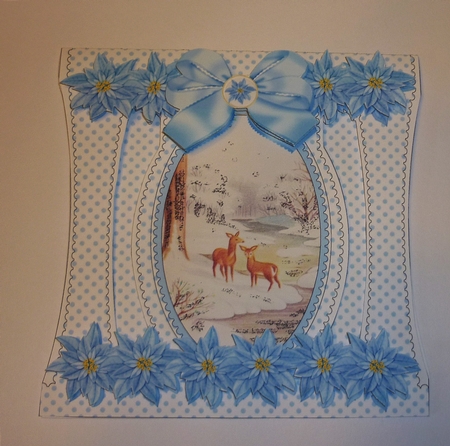 Snow Deer Stand Up Cut Out 3D Christmas Card Kit by Cornelia Orgahs