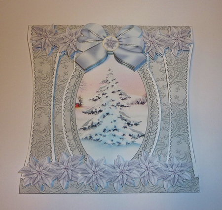 Snow Tree1 Stand Up Cut Out 3D Christmas Card Kit by Cornelia Orgahs