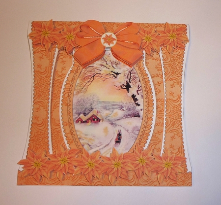 Winter Sunset Stand Up Cut Out 3D Christmas Card Kit by Cornelia Orgahs