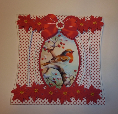 Red Robin1 Stand Up Cut Out 3D Christmas Card Kit by Cornelia Orgahs