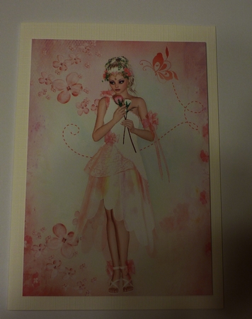 Sweet Little Flower Beauty A5 Card Front and Decoupage by Cornelia Orgahs