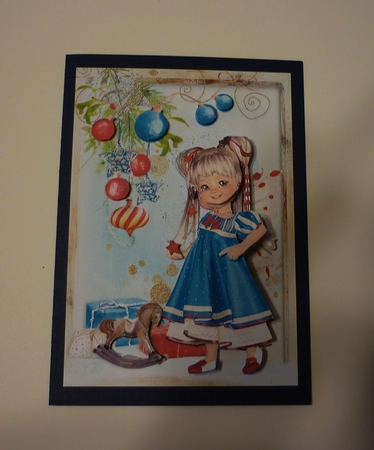 Sweet Christmas Morning A5 Card Front & Decoupage by Cornelia Orgahs