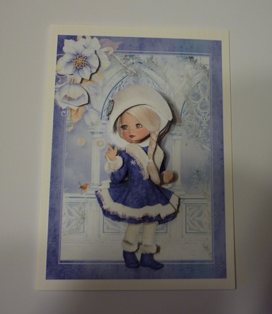 Sweet Little First Frost A5 Card Front & Decoupage by Cornelia Orgahs