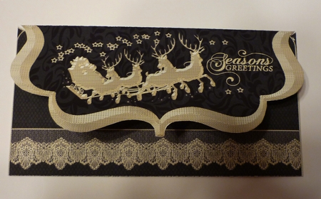 Holiday Black and Gold Gift Voucher 2 by Cornelia Orgahs