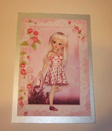 Sweet Little Love Heart Lady in the Garden S5 Card Front and Decoupage by Cornelia Orgahs