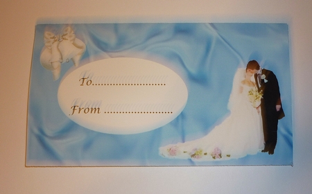 Money Wallet for Wedding, Blessing card blue cup831247_3656 by Cornelia Orgahs