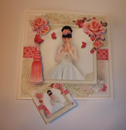 Holy Communion Dark Hair Card Front Kit by Cornelia Orgahs