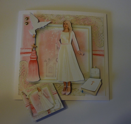 Communion Older Teen blonde Card Front Kit by Cornelia Orgahs