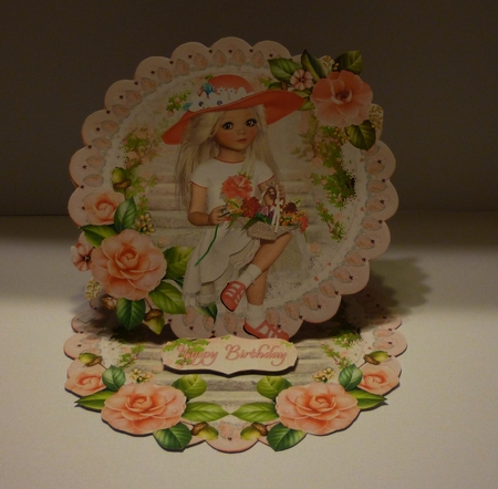 Sweet Little Flower Basket Scalloped Round Easel Card Mini Kit  by Cornelia Orgahs