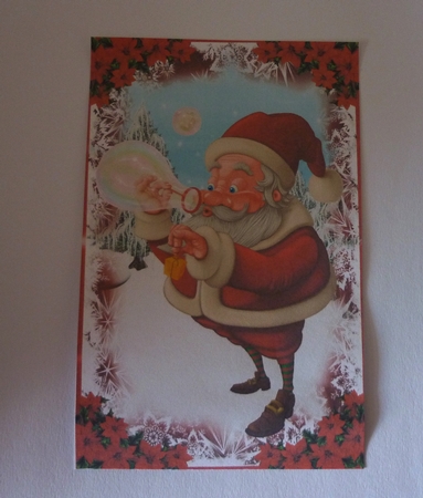 Santa Blowing Bubbles by Cornelia Orgahs