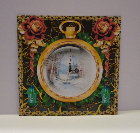 Christmas Time Fob Watch - Red rose by Cornelia Orgahs