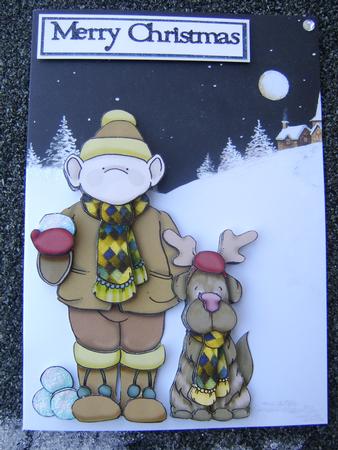Snowball Doodles with His Dog by Corrine Penhale