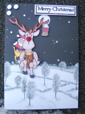Rudolf Sleigh Doodles Digital Stamp by Corrine Penhale