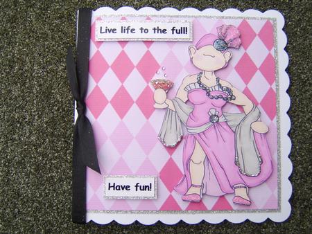 Pretty in Pinks on Pink Harlequin Large by Corrine Penhale