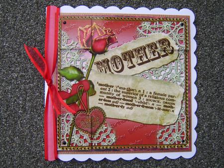 Mother Pink Rose Birthday 8in Picture Sheet by Corrine Penhale
