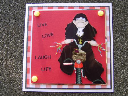 Biking Nun Doodles Large Image by Corrine Penhale