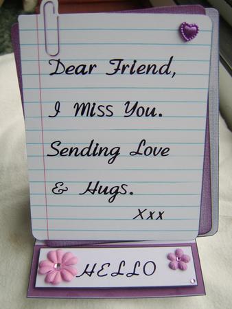 A Quick Note Easel Card in Pink by Corrine Penhale