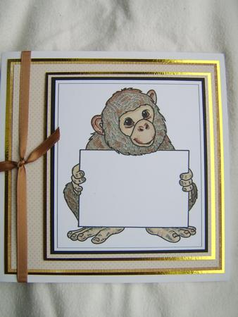 Chimps with Placards, Digital Stamps. by Corrine Penhale