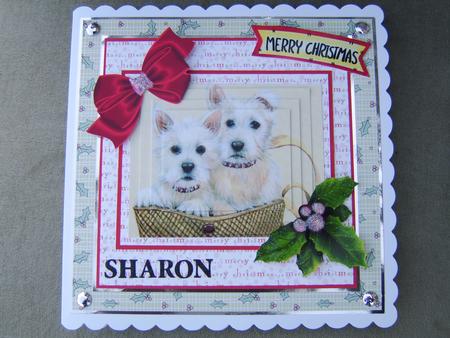 Cute Pair of Westies Square Pyramids by Corrine Penhale