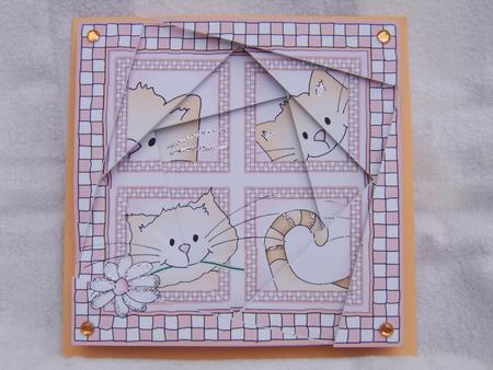 Cute Cat Quick Card Twisted Spiral Side Stacker by Corrine Penhale