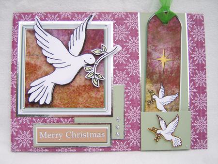 Xmas Dove Quick Card with Decoupage by Corrine Penhale
