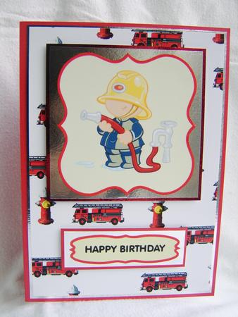 Little Fireman Card Topper by Corrine Penhale