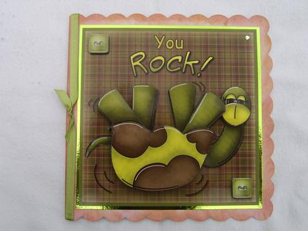 You Rock Decoupage Card Front by Corrine Penhale