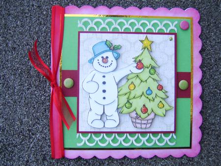 Frosty Doodles Decorating His Tree Digital Stamp by Corrine Penhale