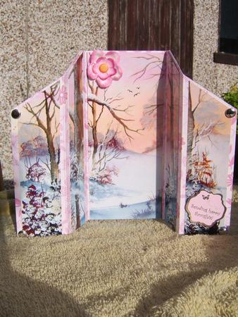 Winter Woods in Snow Theatre Fold Card by Corrine Penhale