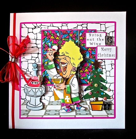 Bring Out The Christmas Wine - Decoupage by Cynthia Massey
