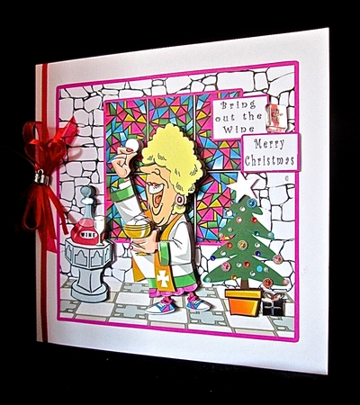 Bring Out The Christmas Wine - Decoupage by Cynthia Massey