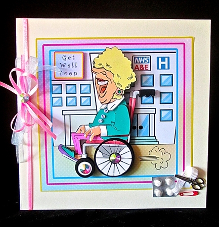 Happy Wheelchair Lady - Decoupage by Cynthia Massey