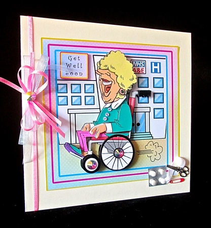 Happy Wheelchair Lady - Decoupage by Cynthia Massey