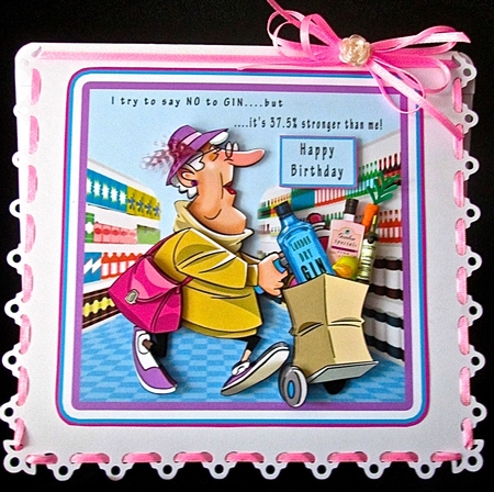 I Try To Say No To GIN - Decoupage by Cynthia Massey