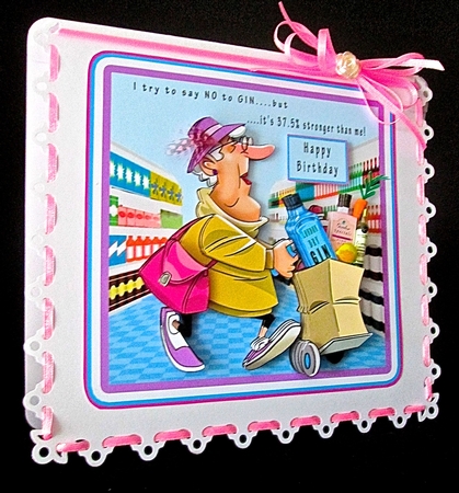 I Try To Say No To GIN - Decoupage by Cynthia Massey