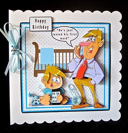 He Has Just Texted His First Word - Decoupage by Cynthia Massey