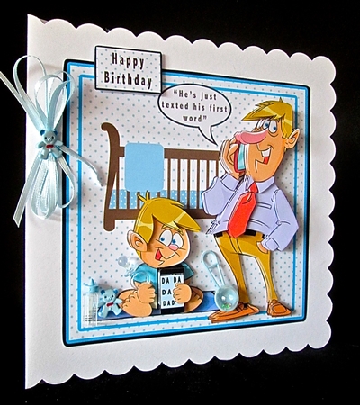 He Has Just Texted His First Word - Decoupage by Cynthia Massey