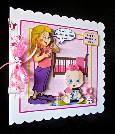 She Has Just Texted Her First Word - Decoupage by Cynthia Massey