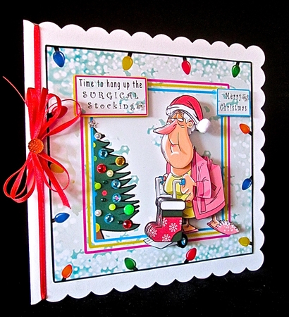 Time To Hang Up The Surgical Stocking - Decoupage by Cynthia Massey