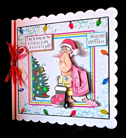 Time To Hang Up The Surgical Stocking - Decoupage by Cynthia Massey