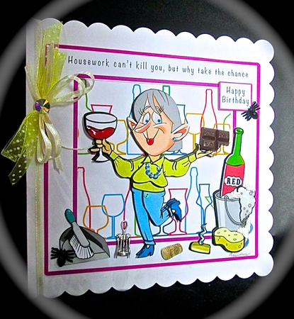 Housework Cant Kill You - Decoupage by Cynthia Massey