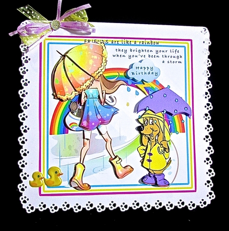 Friends Are Like Rainbows - Decoupage by Cynthia Massey