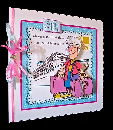 Always Travel First Class - Decoupage by Cynthia Massey