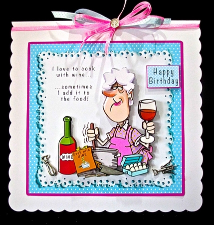 I Love To Cook With Wine - Decoupage by Cynthia Massey