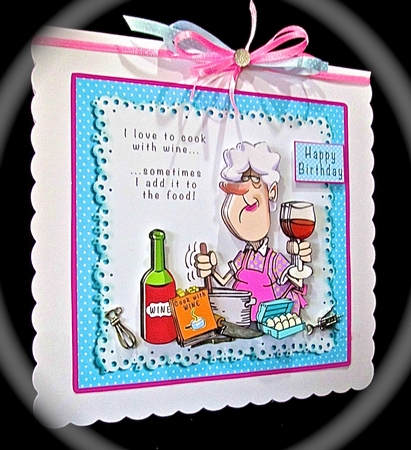 I Love To Cook With Wine - Decoupage by Cynthia Massey