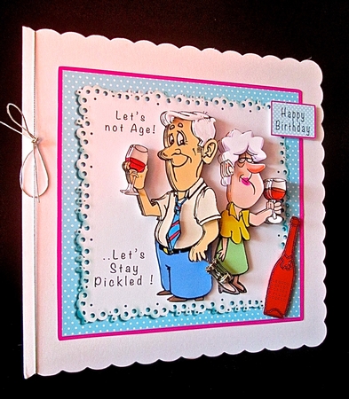 Lets Not Age Lets Stay Pickled - Decoupage by Cynthia Massey